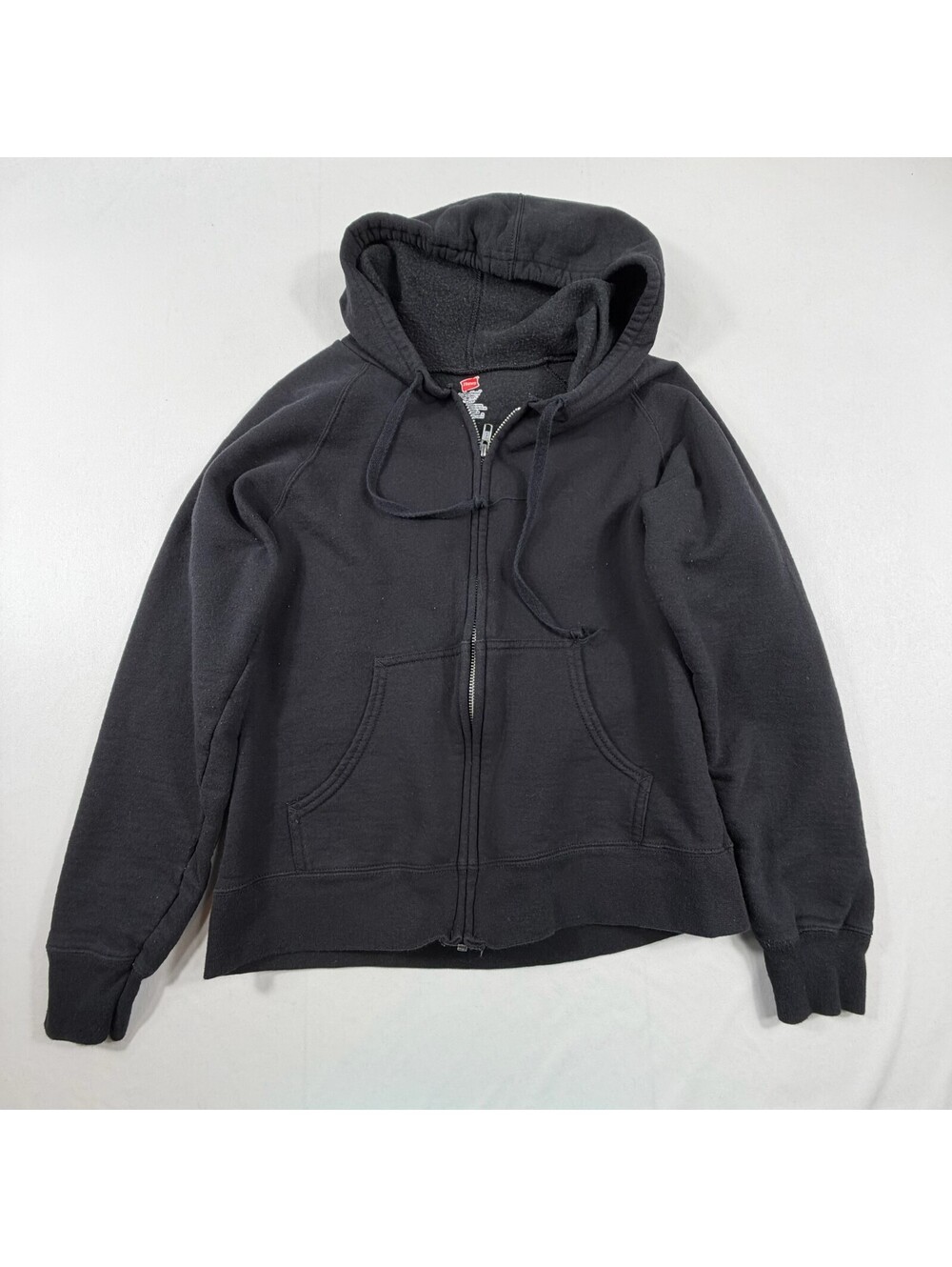 Hanes ComfortBlend EcoSmart Black Full Zip Hoodie Sweatshirt Size S